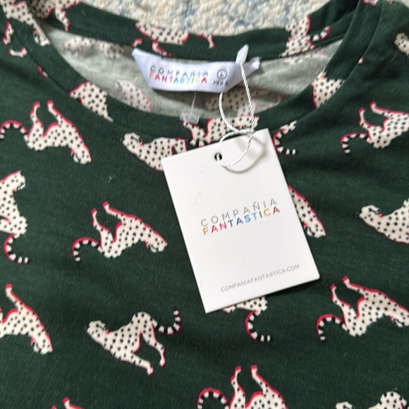 Compania Fantastica Women's Cheetah Print Mini Dress-Long Sleeve-Size L NWT - Picture 2 of 5